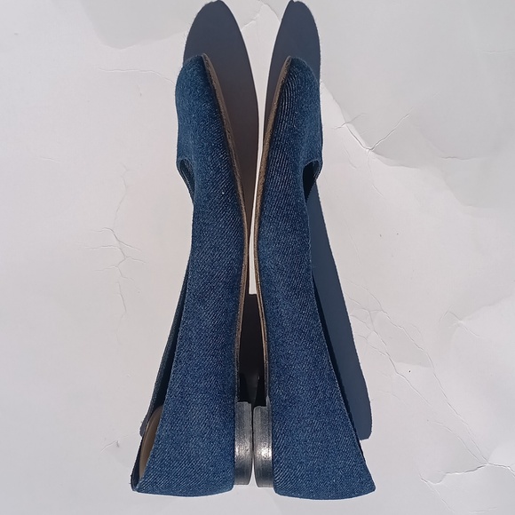Manolo Blahnik TERE Jeans Denim Round Toe Ballet Flats Size 7 - Picture 8 of 10